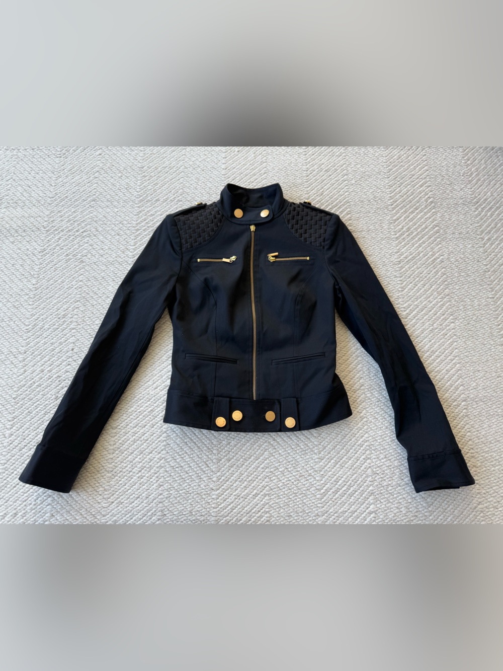Marciano Blqck and Gold Moto Jacket sz 2